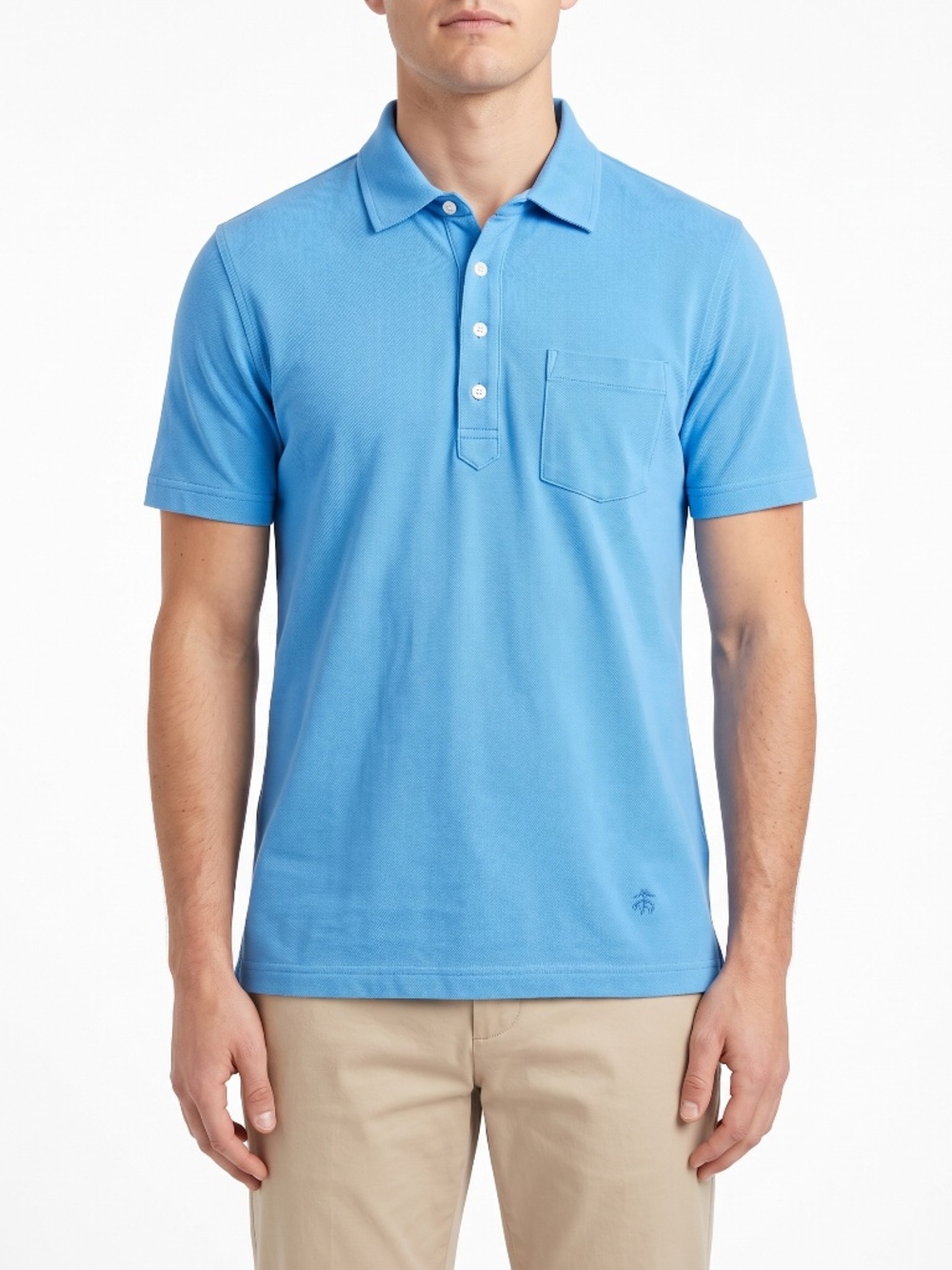 Brooks Brothers Mens Short Sleeve Polo Shirt Blue Size XS 100% Cotton Pocket